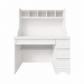 123kast  Kinderbureau Montpellier - 110x65x140H cm - open vakken - 3 lades - uitschuif lade - landelijke afwerking