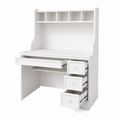 123kast  Kinderbureau Montpellier - 110x65x140H cm - open vakken - 3 lades - uitschuif lade - landelijke afwerking