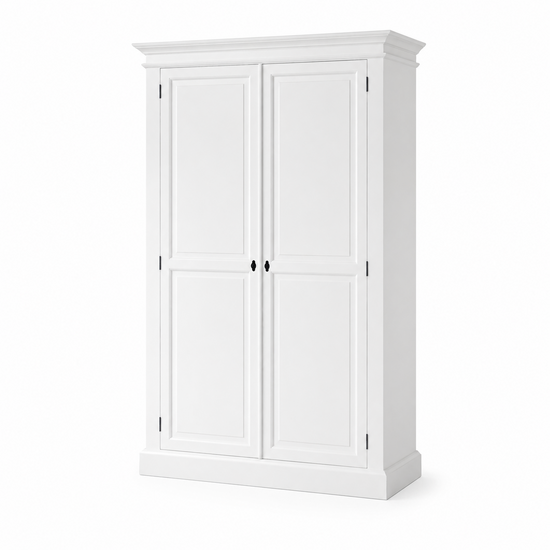 123kast  Kledingkast Siena - 125x51x200Hcm - kleding roede - plank - 2 dichte scharnierdeuren