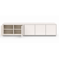 123kast  Tv dressoir Jersey - 300x40x70H cm - strak design - 5 greeploze push to open deuren - 4cm frame dikte