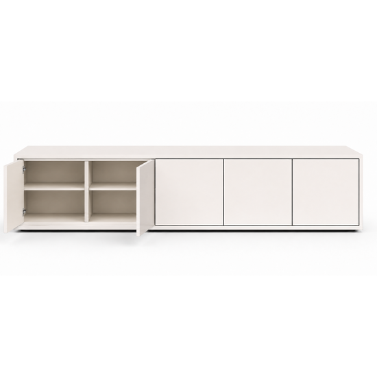 123kast  Tv dressoir Jersey - 300x40x70H cm - strak design - 5 greeploze push to open deuren - 4cm frame dikte