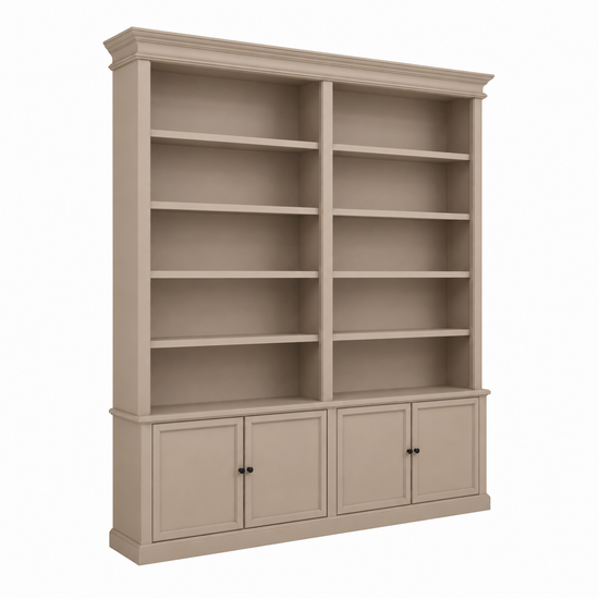 123kast  Boekenkast Bristol Library - 200x40x240H cm - verstelbare planken - scharnierdeuren