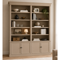 123kast  Boekenkast Bristol Library - 200x40x240H cm - verstelbare planken - scharnierdeuren