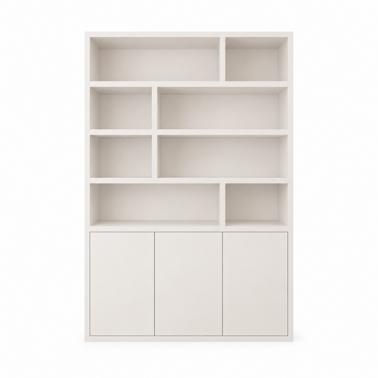 123kast  Vakkenkast Mendoza 03 - 150x35x220H cm - 3 push to open deuren - 8 open vakken