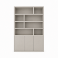 123kast  Vakkenkast Mendoza 03 - 150x35x220H cm - 3 push to open deuren - 8 open vakken