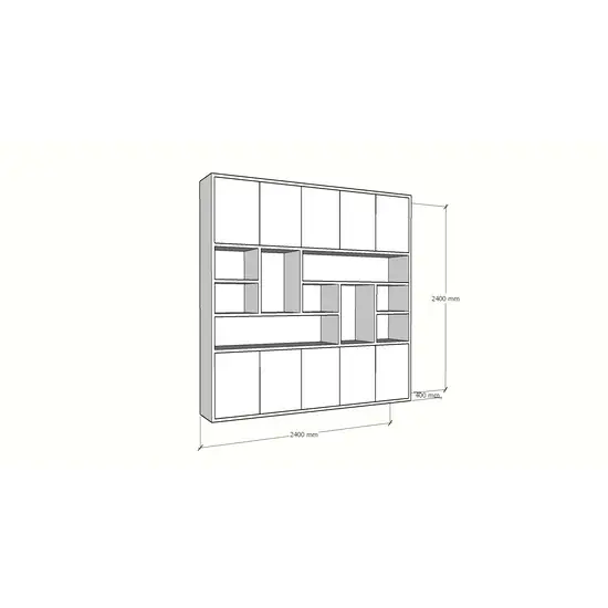 123kast Voorraad Vakkenkast Liverpool - 240x40x240H cm - RAL 9001