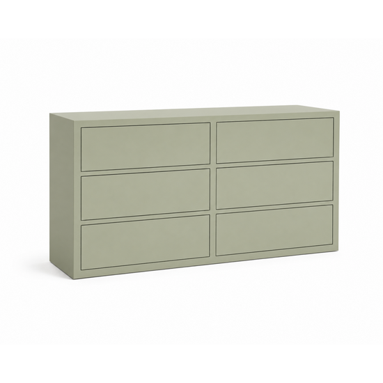 123kast  Ladekast Rosetown - 180x40x90H cm - 6 push to open lades - strak design