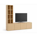 123kast  Tv vakkenkast Lamego - 200x40x220H cm - 3cm plank dikte - open vakken - push to open deuren