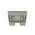 123kast  Bureau vakkenkast Chauny - 280x40x250H cm - push to open deuren - push to open lades - 4cm plank dikte - strakke afwerking