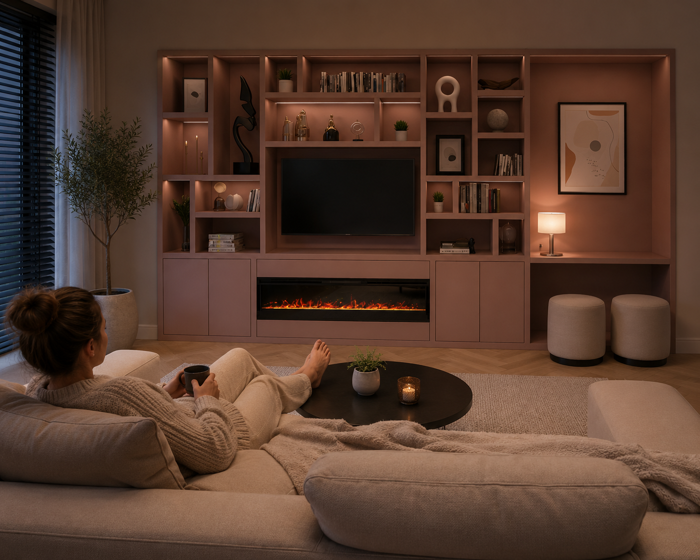 Cinewall met haard