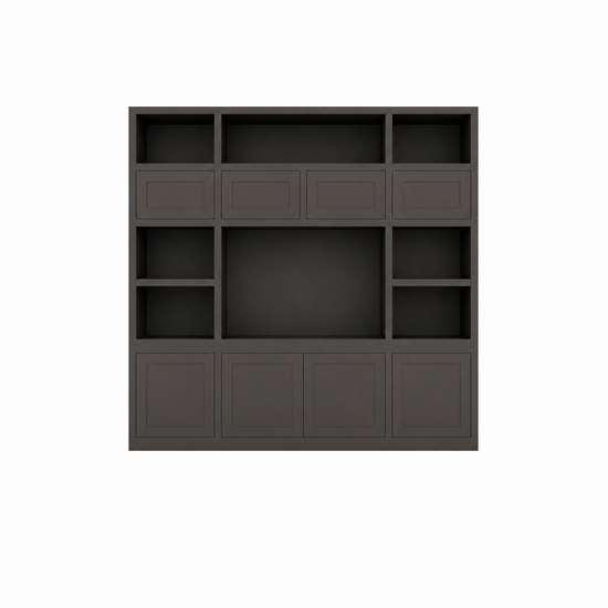 123kast  Tv vakkenkast Atengo - 250x45x230H cm - push to open deuren - open vakken