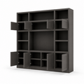 123kast  Tv vakkenkast Atengo - 250x45x230H cm - push to open deuren - open vakken