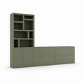123kast  Tv vakkenkast/dressoir Burgos - 340x45x240H cm - push to open deuren - push to open lades - 5cm plank dikte