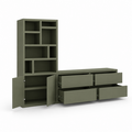 123kast  Tv vakkenkast/dressoir Burgos - 340x45x240H cm - push to open deuren - push to open lades - 5cm plank dikte
