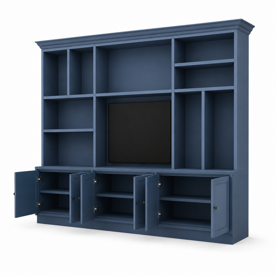 123kast  Tv vakkenkast Nara 02 - 320x35/45x240H cm - scharnier deuren - open vakken