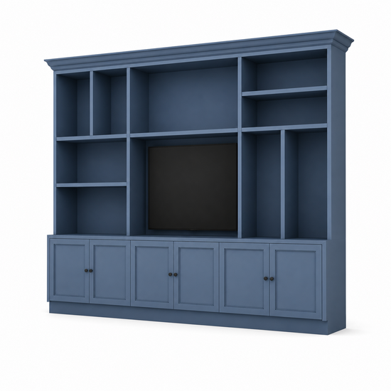 123kast  Tv vakkenkast Nara 02 - 320x35/45x240H cm - scharnier deuren - open vakken