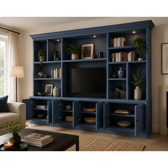 123kast  Tv vakkenkast Nara 02 - 320x35/45x240H cm - scharnier deuren - open vakken