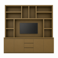 123kast  Tv vakkenkast Sineu 02 - 250x30/50x240H cm - push to open deuren - soft colse lades - open vakken - strakke afwerking