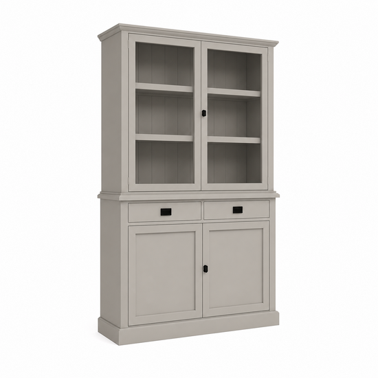 123kast  Buffetkast Tarente 02 - 130x45x220H - 2 vitrinedeuren - 2 soft close lades - 2 dichte deuren