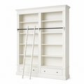 123kast  Boekenkast Brighton Library - 171x43x240H cm - demontabel - met stang en ladder - 8 verstelbare planken - 2 soft close lades