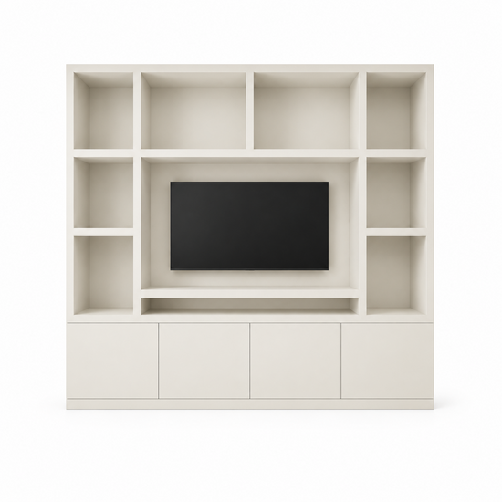 123kast Showmodel tv vakkenkast Jose - 250x40x240H cm - RAL 9001
