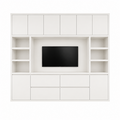 123kast Voorraad tv vakkenkast Biarritz 240x40x220H cm - RAL 9010 -  DEMONTABEL