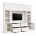 123kast Voorraad tv vakkenkast Biarritz 240x40x220H cm - RAL 9010 -  DEMONTABEL