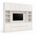123kast Voorraad tv vakkenkast Biarritz 240x40x220H cm - RAL 9010 -  DEMONTABEL