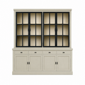 123kast Voorraad buffetkast Montana 04 - 220x46x220H cm - 4 stalen deuren - strak design - zwarte greepjes - 4 soft close lades - nieuw in de verpakking