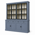 123kast  Buffetkast Montana 04 - 220x46x220H cm - 4 stalen deuren - strak design - zwarte greepjes - 4 soft close lades