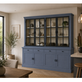 123kast  Buffetkast Montana 04 - 220x46x220H cm - 4 stalen deuren - strak design - zwarte greepjes - 4 soft close lades