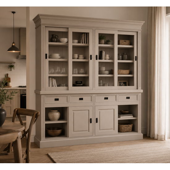 123kast  Buffetkast South Beach - 240x50x240H cm - 8 schuifdeuren - 4 soft close lades