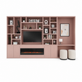 123kast  Cinewall Viterbo (evt. met openhaard)  - 460x40x255H cm - 5cm plank dikte - PRIJS OP AANVRAAG