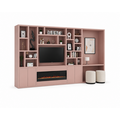 123kast  Cinewall Viterbo (evt. met openhaard)  - 460x40x255H cm - 5cm plank dikte - PRIJS OP AANVRAAG
