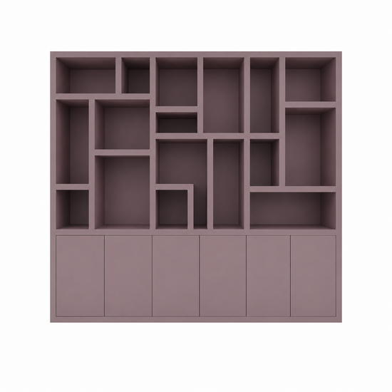 123kast  Vakkenkast Amora - 280x40x240H cm - push to open deuren - strak design - 5 cm plank dikte