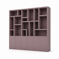 123kast  Vakkenkast Amora - 280x40x240H cm - push to open deuren - strak design - 5 cm plank dikte