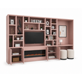 123kast  Cinewall Viterbo (evt. met openhaard) - 460x40x255H cm - 5cm plank dikte - PRIJS OP AANVRAAG