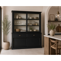 123kast  Buffetkast Miami beach -  200x53x218H cm - 2 vitrine schuifdeuren - 2 lades - 2 dichte schuifdeuren - glazen zijkanten