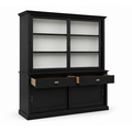 123kast  Buffetkast Miami beach -  200x53x218H cm - 2 vitrine schuifdeuren - 2 lades - 2 dichte schuifdeuren - glazen zijkanten