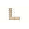 123kast  Tv vakkenkast Lamego - 200x40x220H cm - 3cm plank dikte - open vakken - push to open deuren