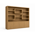 123kast  Vakkenkast Oregon - 200x50x200H cm - eiken uitvoering - 5cm plank dikte - push to open deuren - strakke afwerking