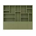 123kast  Vakkenkast Sapporro - 350x40x240H cm - 5cm plank dikte - 6 push to open deuren