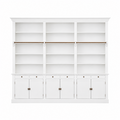 123kast  Private library - boekenkast - 300x43x240H cm - met stang en ladder - verstelbare planken - 15 planken - 6 lades - 6 dichte scharnierdeuren