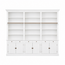 123kast  Private library - boekenkast - 300x43x240H cm - met stang en ladder - verstelbare planken - 15 planken - 6 lades - 6 dichte scharnierdeuren