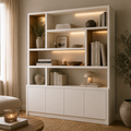 123kast  Vakkenkast Matera - 180x30/40x240H cm - deels eiken binnenkant - push to open deuren - strak design