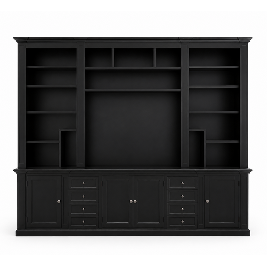 123kast Showmodel Victoria aangepast 300x40x240H cm - verstelbare planken - RAL 9005
