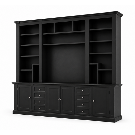 123kast Showmodel Victoria aangepast 300x40x240H cm - verstelbare planken - RAL 9005