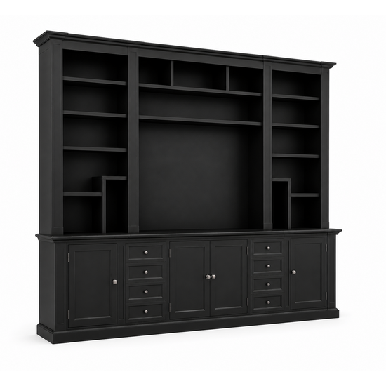 123kast Showmodel Victoria aangepast 300x40x240H cm - verstelbare planken - RAL 9005