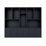 123kast  Vakkenkast Baltimore - 330x40x240H cm - strak design - 6 greeploze push to open deuren - open vakken - 5cm plank dikte