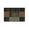 123kast  TV-vakkenkast Winterberg 04 - 400x40x250H cm - cinewall - tv vak - met schuifdeuren - open vakken - push to open deuren - strak design